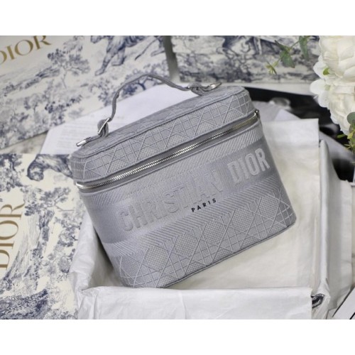Dior Oblique Brodé DIORTRAVEL VANITY CASE S5480 gris