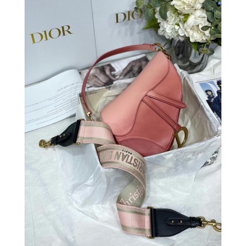 DIOR SADDLE BAG Gradient Calfskin M0446C Rose &Bandoulière