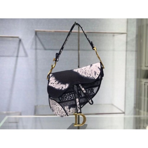 POCHETTE DIOR SADDLE CAMOUFLAGE D2456F GRIS
