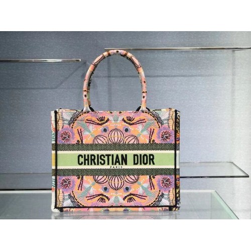 DIOR SMALL DIOR BOOK TOTE Cravate Multicolore Broderie Dior C1296