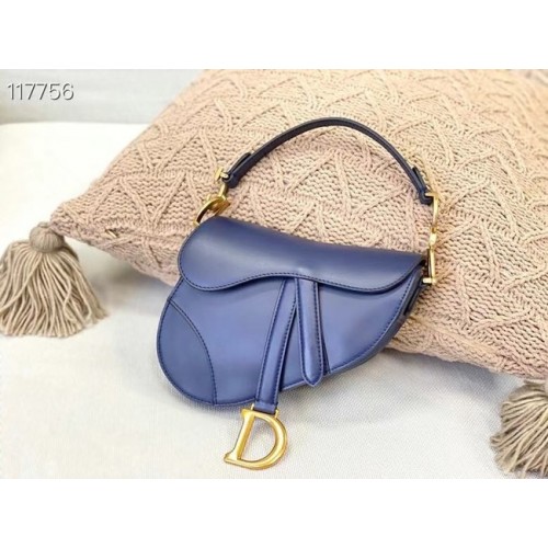 DIOR PETIT SAC SADDLE Cuir de veau M0445CW BLEU