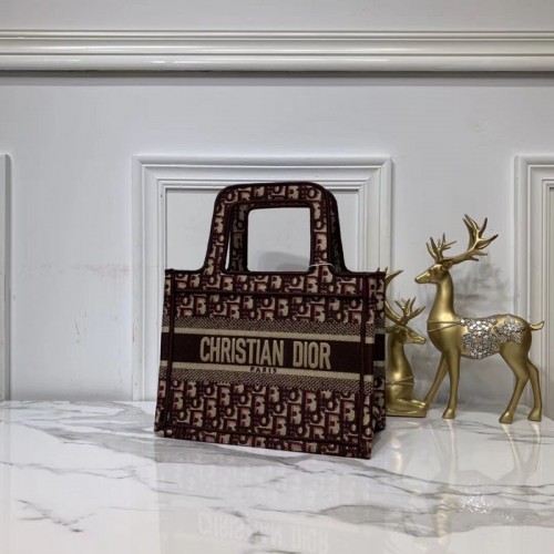 TOTE BAG DIOR EN TOILE BRODÉE C0195 Vin