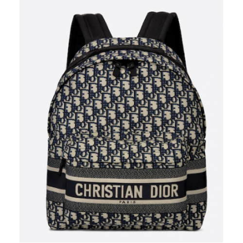 SAC À DOS DIORTRAVEL Jacquard Dior Oblique Bleu M6104STZQ