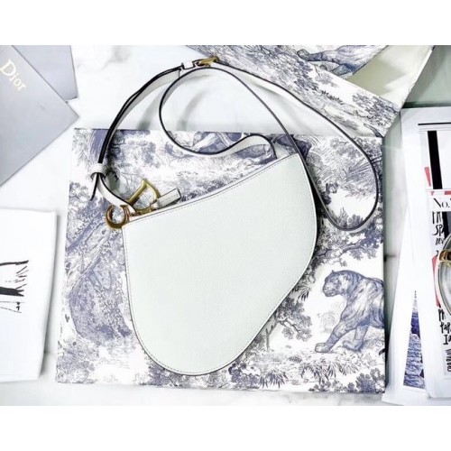 Dior POCHETTE EN CUIR DE VEAU SADDLE S5642 blanc