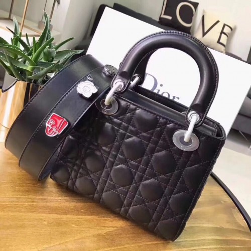 Dior Cannage Nano Lady Sac Original Cuir CD3891 Noir