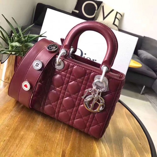 Dior Cannage Nano Lady Bag Original Cuir CD3891 vin
