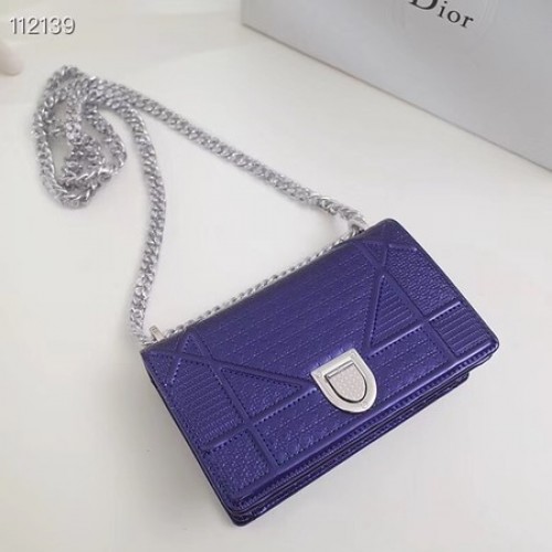 Dior DIORAMA sac chaîne en cuir S0328 bleu