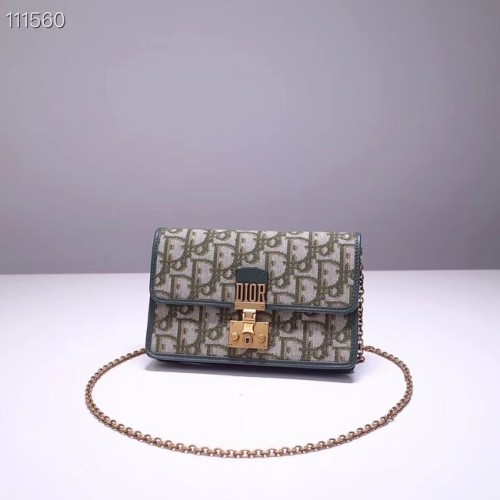Sac Dior DIORAMA chaîne en cuir S2012 vert