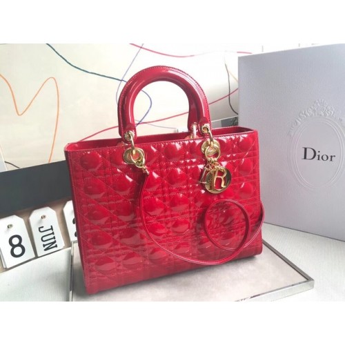 Dior GRAND SAC FEMME DIOR EN CUIR D'AGNEAU CAL44560 rouge