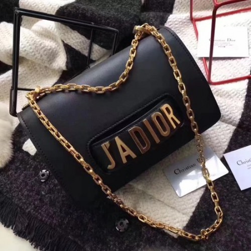Dior Sac à rabat JADIOR Cuir de veau CD9002 Noir