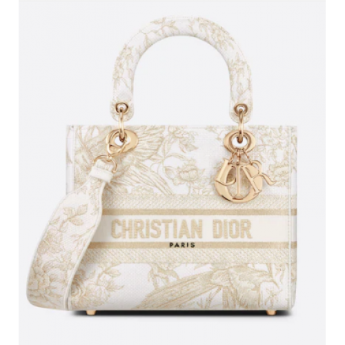 Broderie Dior Jardin d'Hiver avec fil métallique doré M0565