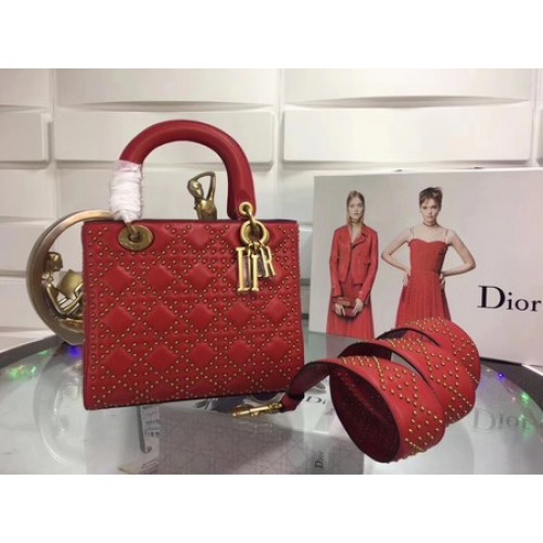 Dior Sac Lady Dior Original Cuir Mouton CD3892 Rouge