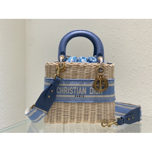 Dior MEDIUM LADY tissage SAC C9916 bleu
