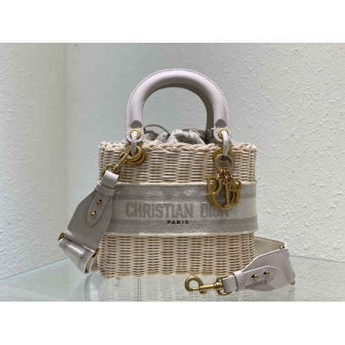 SAC tressé Dior MEDIUM LADY C9916 gris