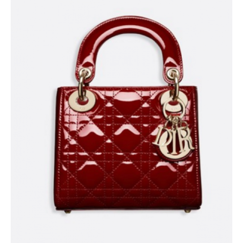 Dior SAC MINI LADY DIOR EN CUIR DE VEAU M0505O bordeaux