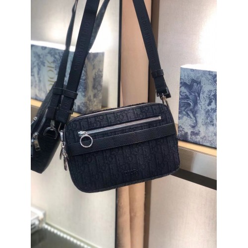 Sac à bandoulière en toile Dior Oblique 5569 NOIR