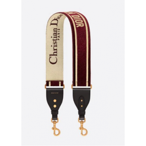 Bandoulière en velours brodé Dior Oblique S8540CWVF-4 Bordeaux
