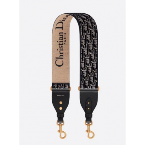 Bandoulière en velours brodé Dior Oblique S8540CWVF Bleu