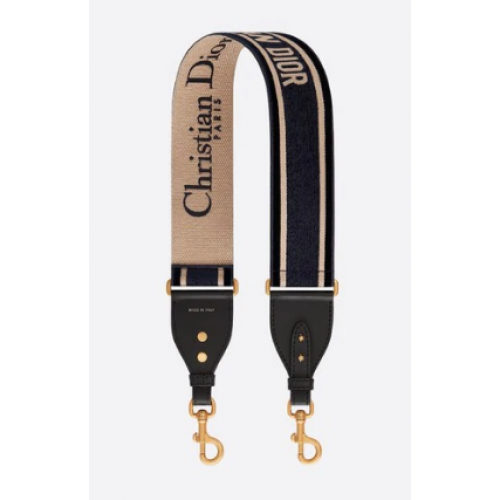 Bandoulière en velours brodé Dior Oblique S8540CWVR-2 Bleu