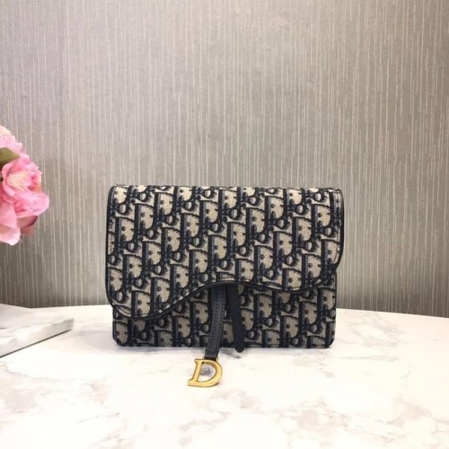 Dior Oblique Jacquard SADDLE NANO POCHETTE M447 Bleu