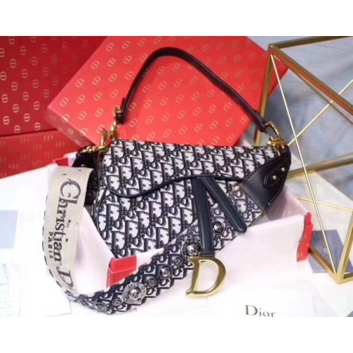 Dior SAC SELLE EN TOILE BLEU M0446