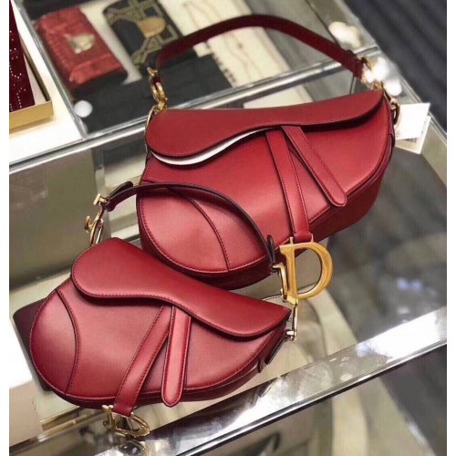 Dior SAC SADDLE EN CUIR DE VEAU ROUGE M0446 rouge