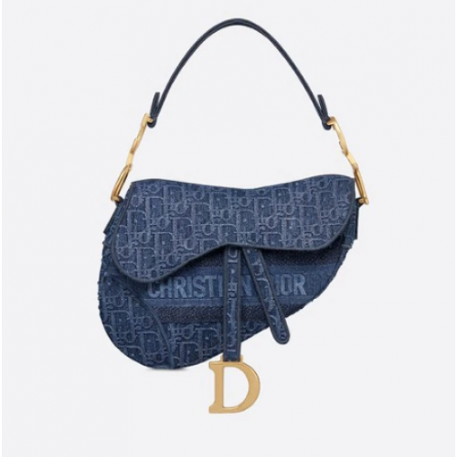 Dior SAC EN TOILE DENIM SADDLE M928 bleu