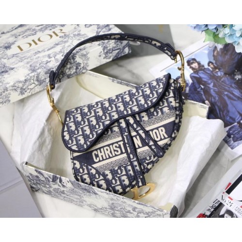 Dior SAC EN TOILE DENIM SADDLE M928 bleu denim
