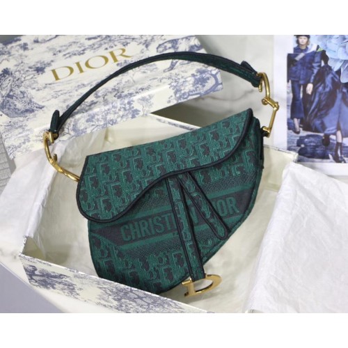 Dior SAC EN TOILE DENIM SADDLE M928 vert