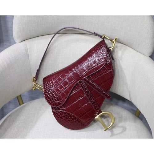 Dior SAC EN CUIR DE VEAU SOUPLE SADDLE C9045 Bordeaux