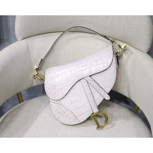 Dior SAC EN CUIR DE VEAU SOUPLE SADDLE C9045 blanc
