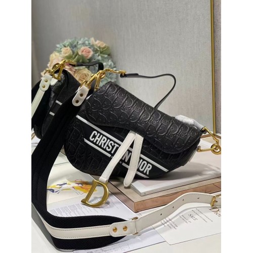 Dior SADDLE-TAS VAN KALFSLEER C9406 noir