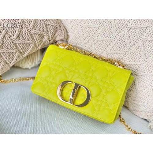 Dior PETIT SAC DIOR CARO Cuir de veau souple Cannage M9241 citron