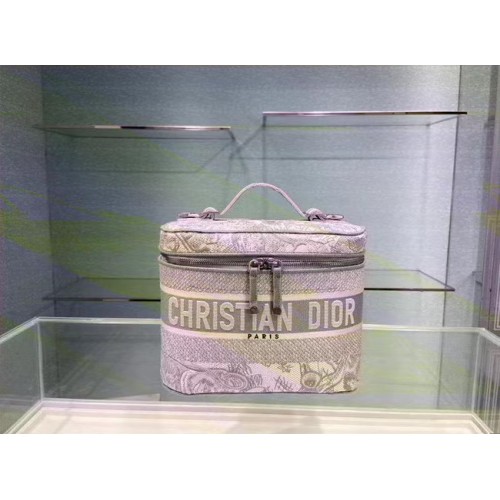 Dior Toile de Jouy Broderie DIORTRAVEL VANITY CASE S5480V gris
