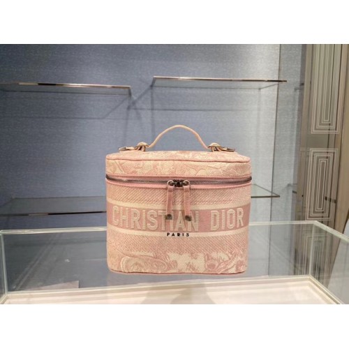 Dior Toile de Jouy Broderie DIORTRAVEL VANITY CASE S5480V rose