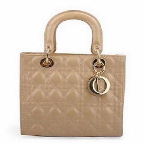 Dior Tote Bags Cuir Verni Abricot 6301
