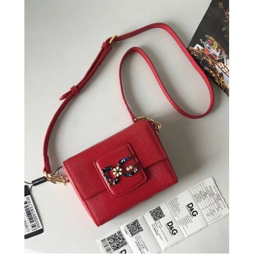 Dolce Gabbana Sac à bandoulière en cuir de vachette 5568 rouge