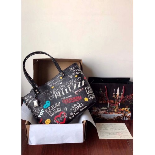 Dolce Gabbana Sacs fourre-tout en cuir de veau 4116 noir