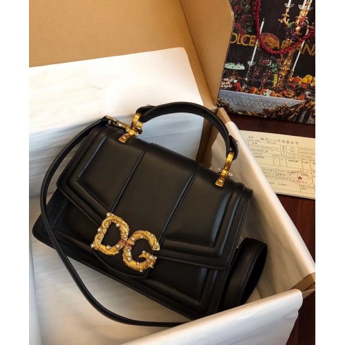 Dolce Gabbana Sac en cuir d'origine 4916 Noir