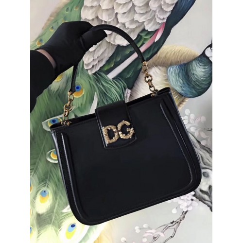 Dolce Gabbana Sac en cuir d'origine 4918 noir