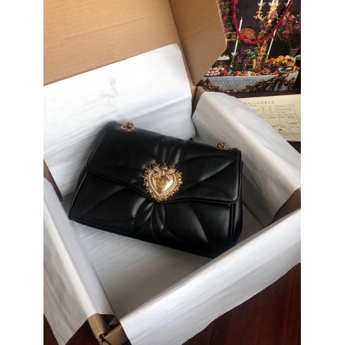 Dolce Gabbana Sac en cuir d'origine 4919 noir