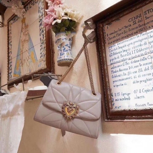 Dolce Gabbana Sac en cuir d'origine 4919 gris