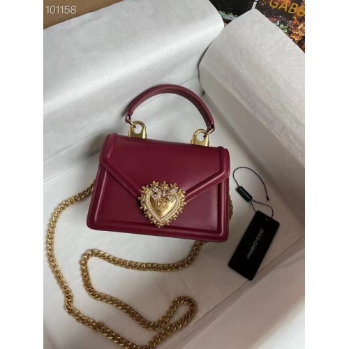 Dolce Gabbana Origianl Sac à bandoulière en cuir 4011 Bordeaux