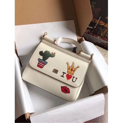 Dolce Gabbana Sac SICILY Cuir de veau 4136 blanc