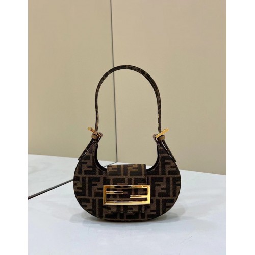 FENDI FF Tissu Sac à bandoulière FF10592 marron