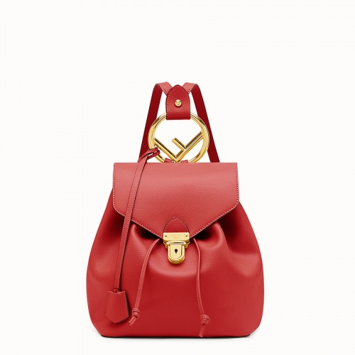 FENDI BACKPACK Sac à dos en cuir rouge 8BZ043A
