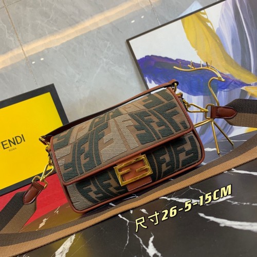 FENDI BAGUETTE Sac en toile F000159 Marron