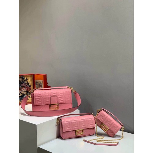 FENDI BAGUETTE grand sac à bandoulière 8BR771A Rose