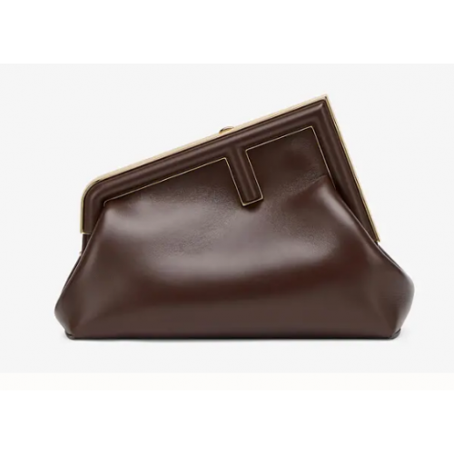 FENDI FIRST SMALL Sac en cuir marron foncé 8BP129A