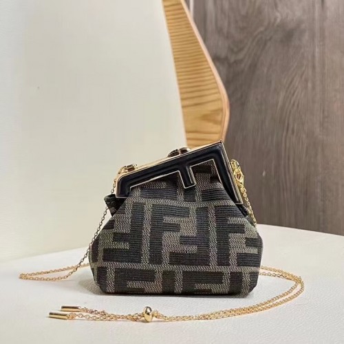 FENDI FIRST mini sac en tissu 5FB2321 noir
